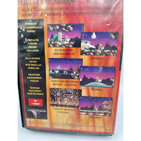 Shadow of the Beast II (Sega Genesis, 1992) TESTED! - Picture 7 of 9